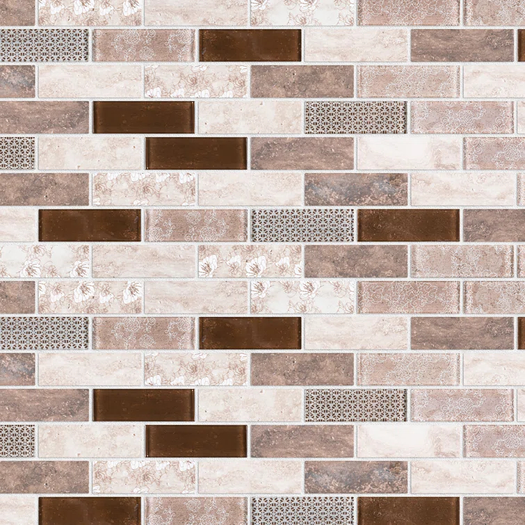 Recycle 1" x 3" Glass Brick Joint Mosaic Wall Tile