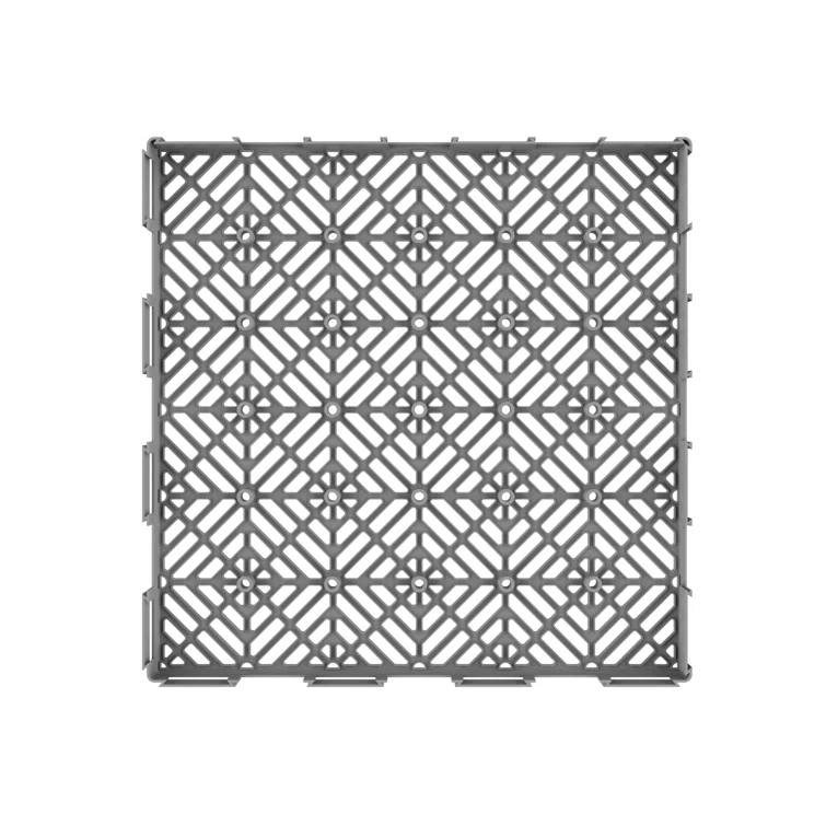 Interlocking 11.5"x11.5" Deck Tiles - Diamond Pattern Outdoor Pavers - Weather + Slip Resistant