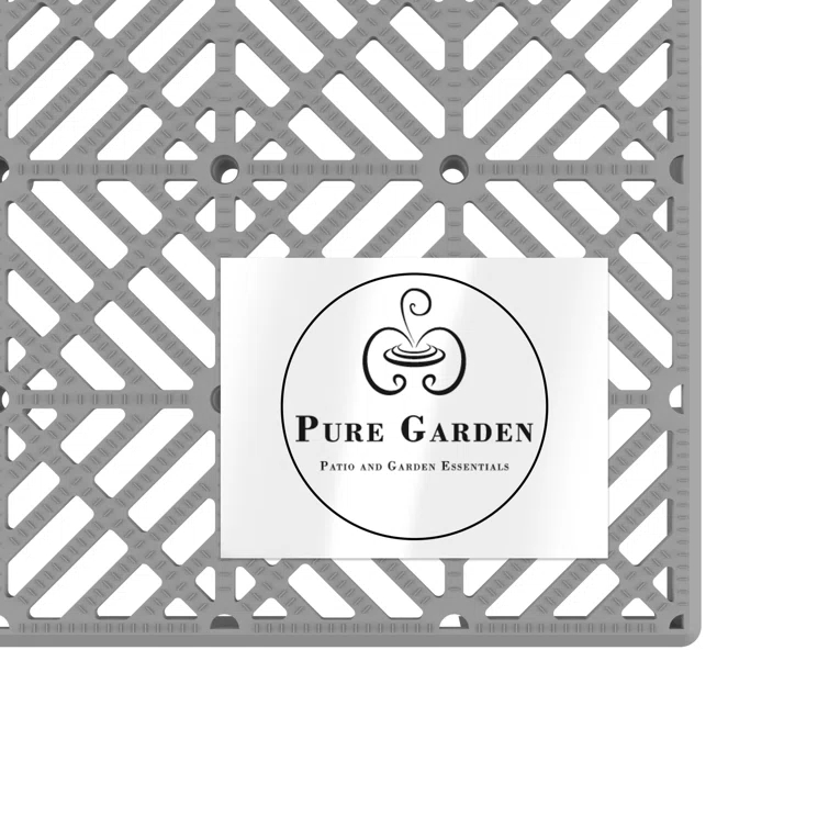 Interlocking 11.5"x11.5" Deck Tiles - Diamond Pattern Outdoor Pavers - Weather + Slip Resistant