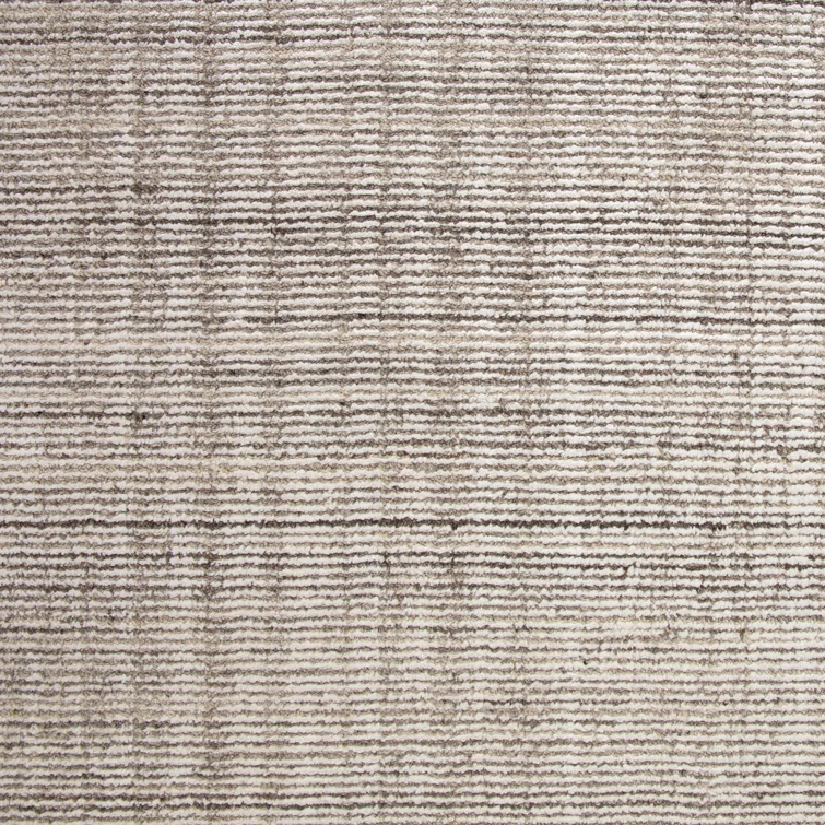 Handmade Contemporary Brown/Cream Wool-Viscose Large Area Rug 9' x 12'