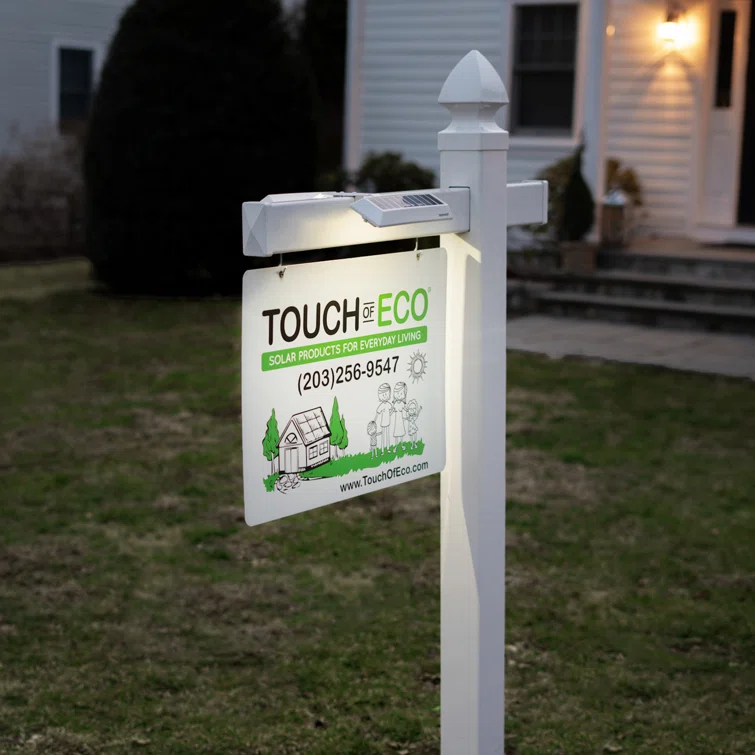 Touch of ECO LITEAGENT - Solar LED for Post & Sign Lighting - Includes Adjustable Mounting Bracket (Set of 2)
