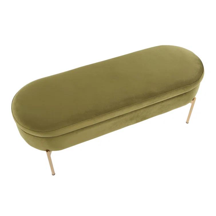 Velvet Upholstered Storage Bench
