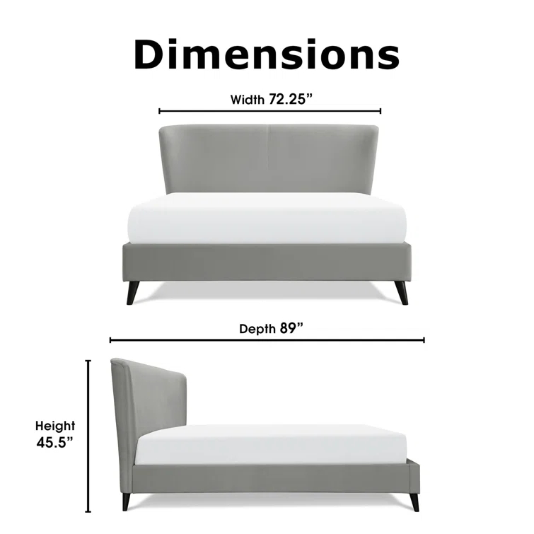 Adore Decor Adele Jupiter Wingback Upholstered Platform Bed