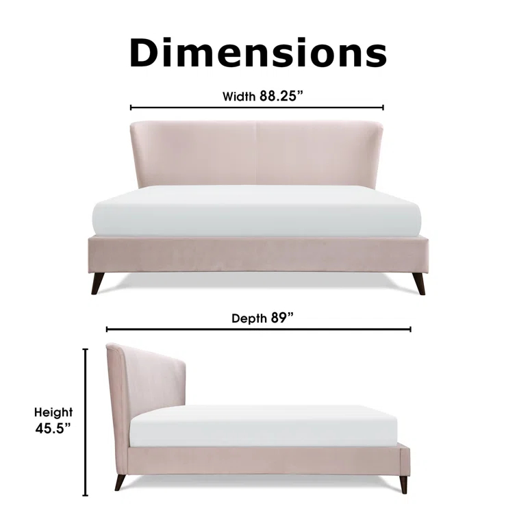 Adore Decor Adele Jupiter Wingback Upholstered Platform Bed