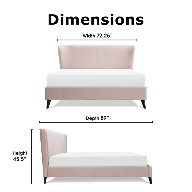 Adore Decor Adele Jupiter Wingback Upholstered Platform Bed