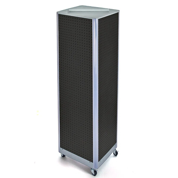 Azar Displays Four-Sided Pegboard Tower Floor Display on Wheeled Base. Panel Size: 16"W x 64.25"H