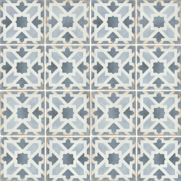 Casablanca 5" x 5" Ceramic Patterned Floor Use Tile