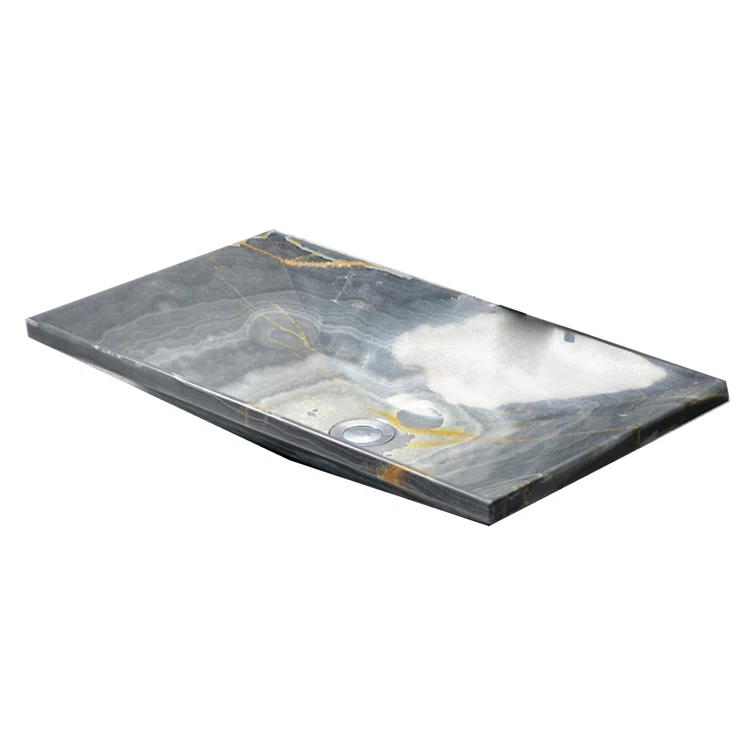 AA Warehousing 13'' Gray Stone Rectangular Bathroom Sink