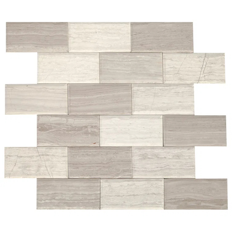 Daltile Simply Stick Mosaix 4'' W x 2'' L Natural Stone Peel and Stick Mosaic Tile