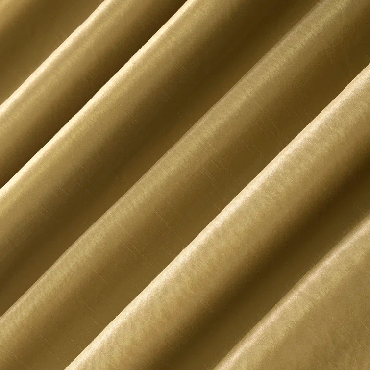 Faux Dupioni Silk Thermal Extreme 100% Blackout Back Tab Curtain Panel