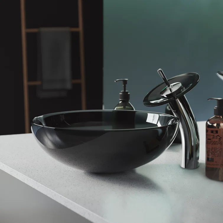 Cascade 16.5 Glass Vessel Sink with Faucet