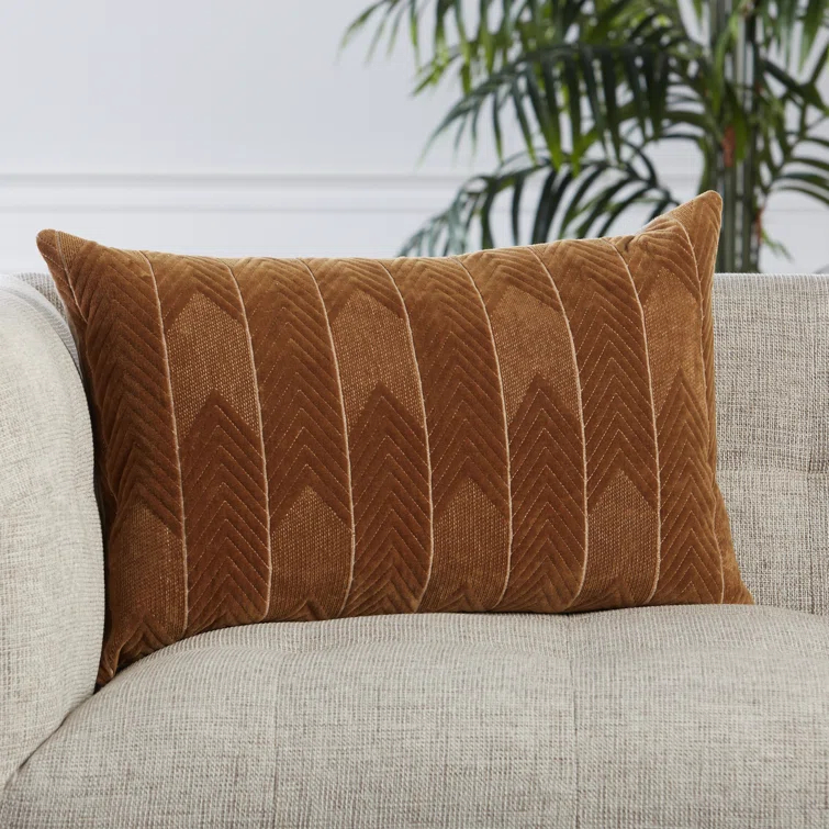 Floretta Embroidered Cotton Lumbar Throw Pillow