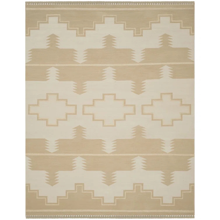 Desert Cream Hand-Knotted Wool-Cotton 9' x 12' Area Rug