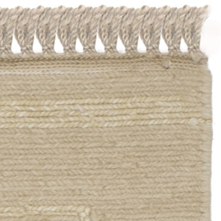 Desert Cream Hand-Knotted Wool & Cotton 8' x 10' Reversible Area Rug