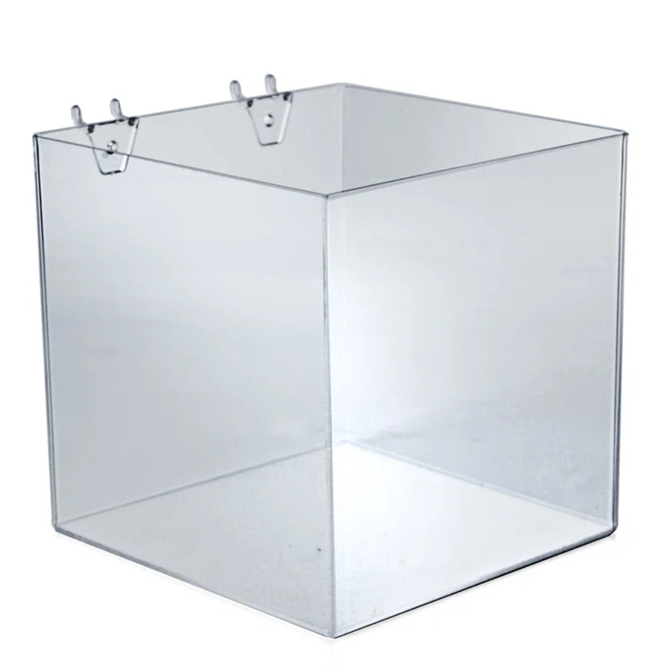 8" Cube Bin for Pegboard or Slatwall, 4-Pack