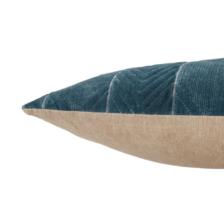 Floretta Embroidered Cotton Lumbar Throw Pillow