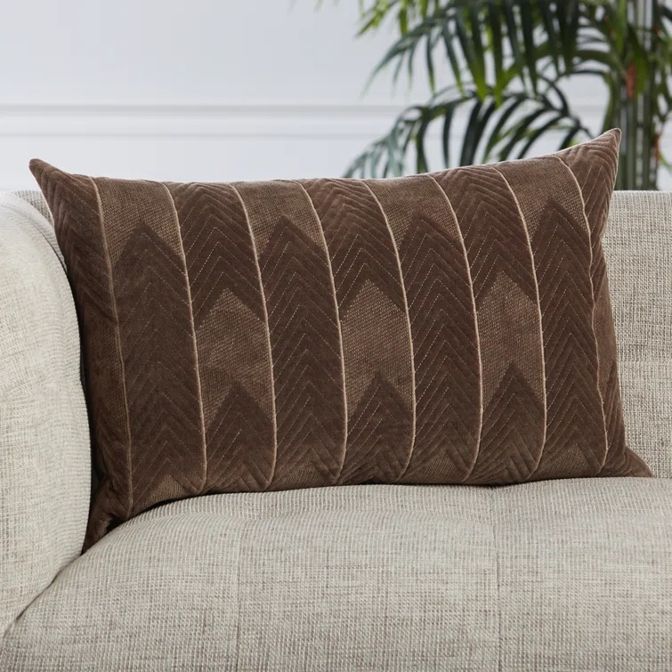 Floretta Embroidered Cotton Lumbar Throw Pillow