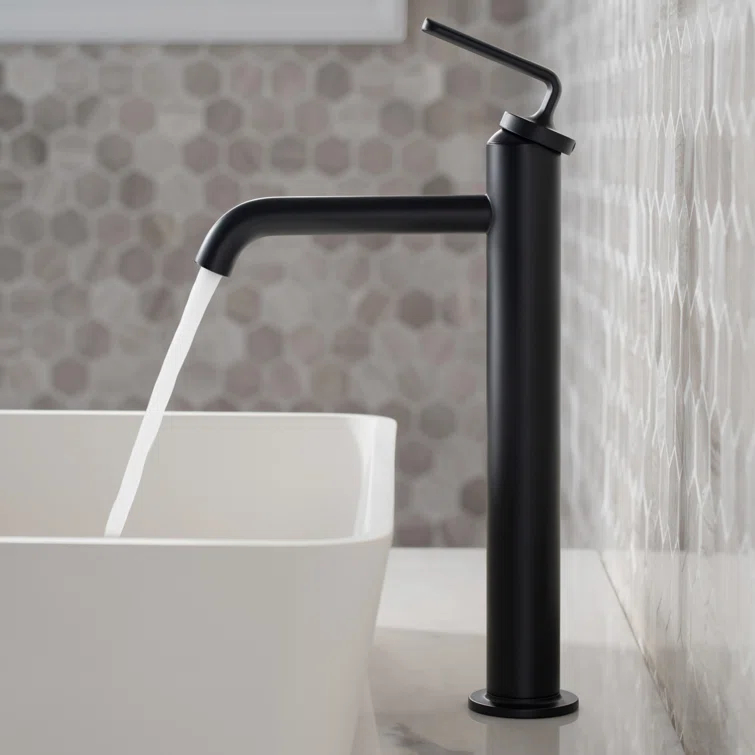 Ramus Single Handle Vessel Sink Bathroom Faucet with Drain Assembly