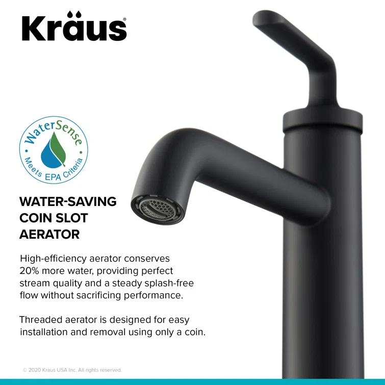 Ramus Single Handle Vessel Sink Bathroom Faucet with Drain Assembly
