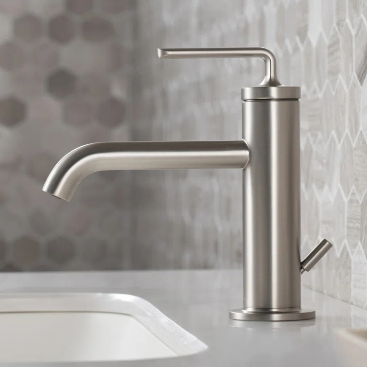 KRAUS Ramus Single Handle Bathroom Sink Faucet with Lift Rod Drain