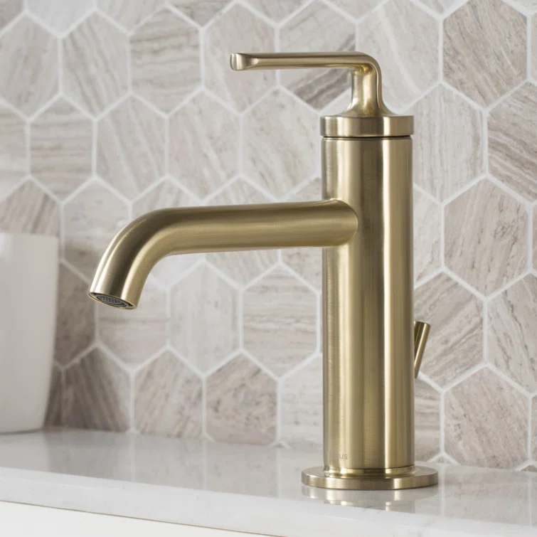 KRAUS Ramus Single Handle Bathroom Sink Faucet with Lift Rod Drain