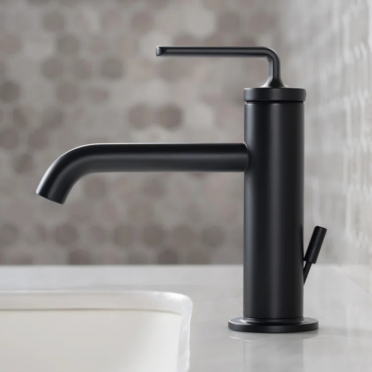 KRAUS Ramus Single Handle Bathroom Sink Faucet with Lift Rod Drain