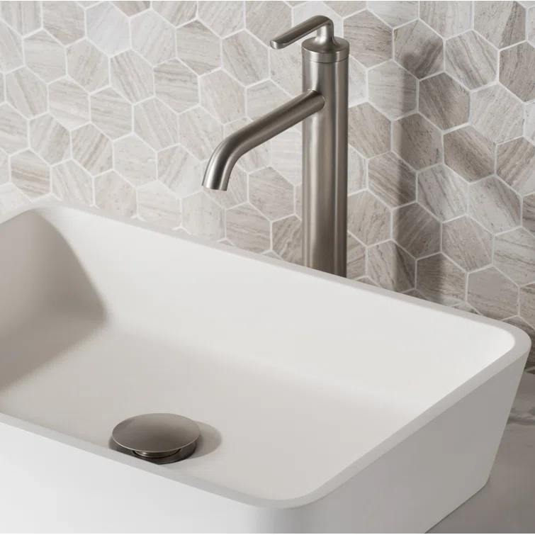 Ramus Single Handle Vessel Sink Bathroom Faucet with Drain Assembly
