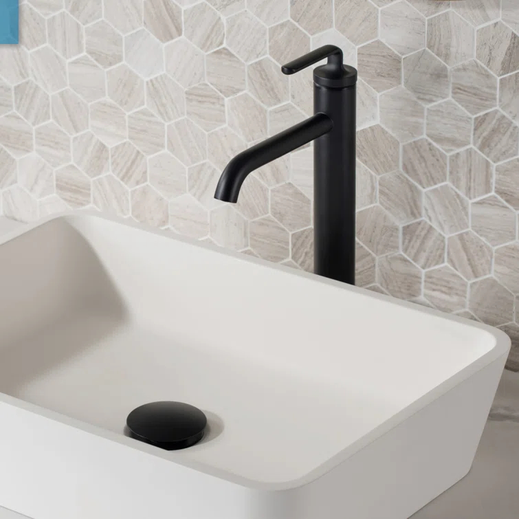 Ramus Single Handle Vessel Sink Bathroom Faucet with Drain Assembly