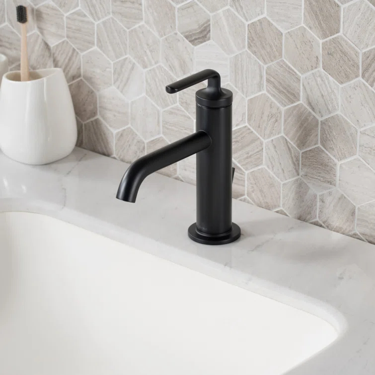 KRAUS Ramus Single Handle Bathroom Sink Faucet with Lift Rod Drain