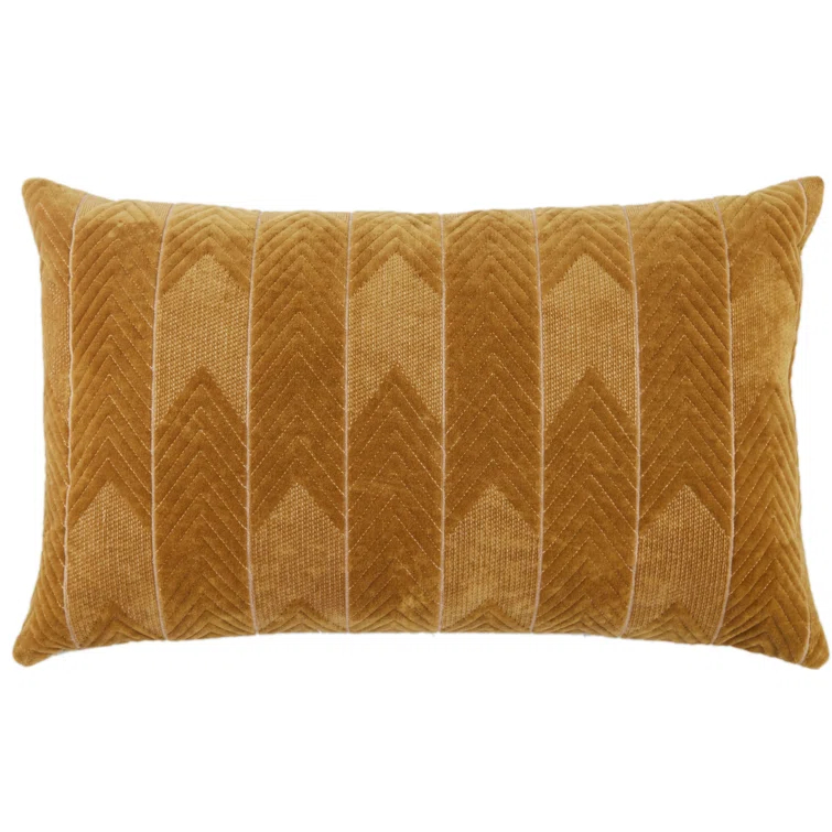 Floretta Embroidered Cotton Lumbar Throw Pillow