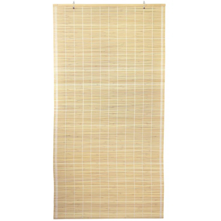 Oriental Furniture Cordless Light Filtering Bamboo Roman Window Shades, Beige, 2" x 24"