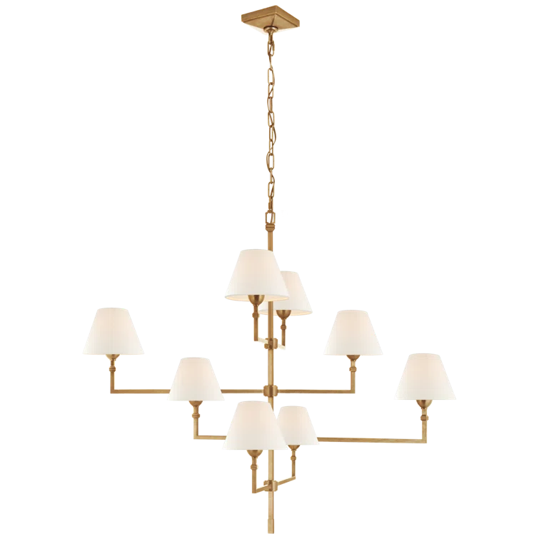 Alexa Hampton Inspired Brass and Crystal 41" Plug-In Chandelier