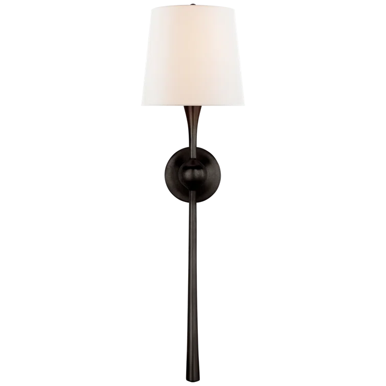 Elegant Dimmable 27" Silver and Black Direct-Wired Sconce