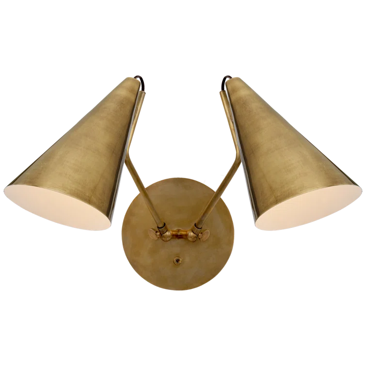 Clemente Antique Brass Adjustable Double Sconce