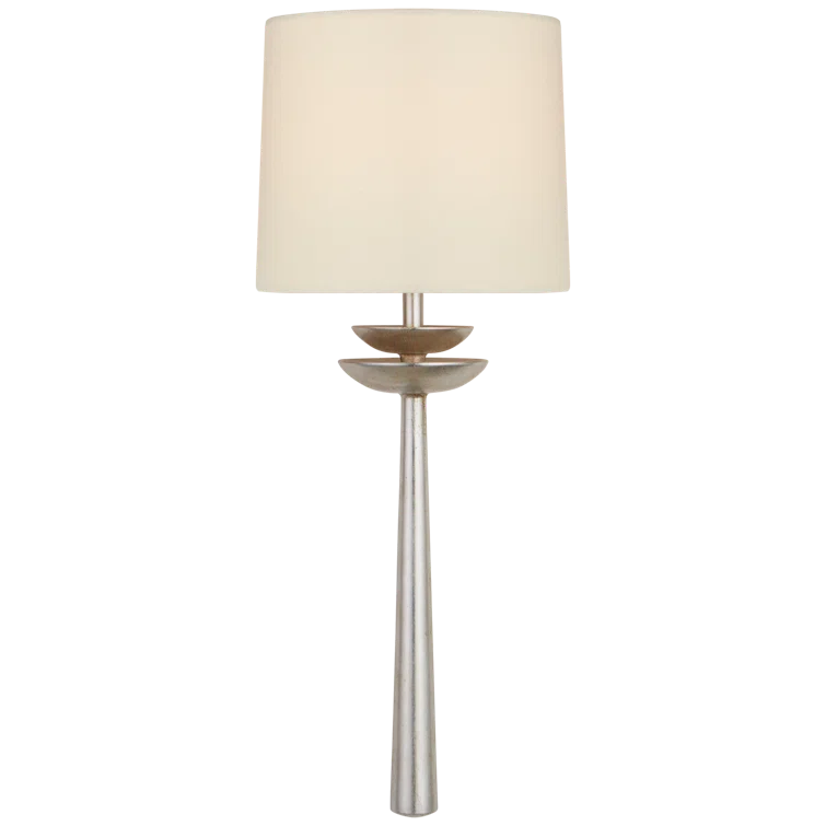Silver and White Dimmable Direct Wired Electric Sconce