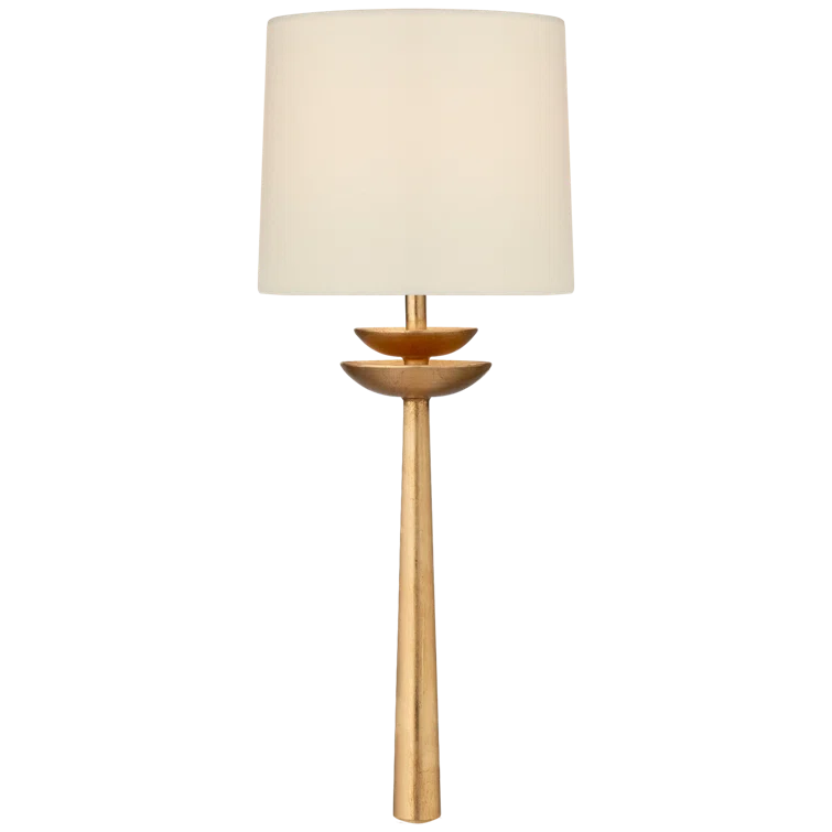 Beaumont Gild White Linen Shade Energy Star Wall Sconce