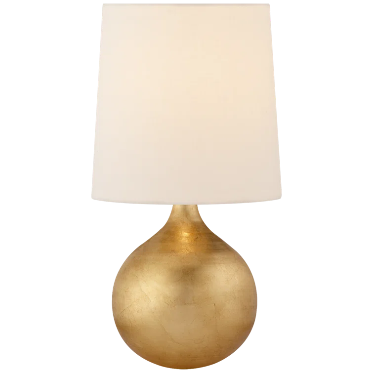Elegant Gold and Linen Mini Table Lamp with Adjustable Height