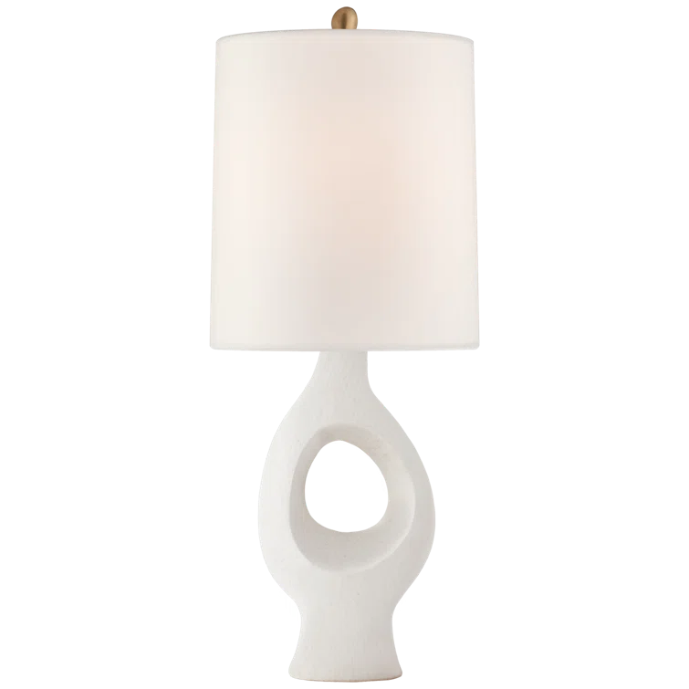 Marion White Adjustable Outdoor Linen Table Lamp