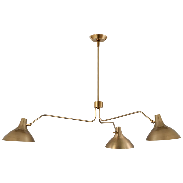 Hand-Rubbed Antique Brass 3-Light Chandelier