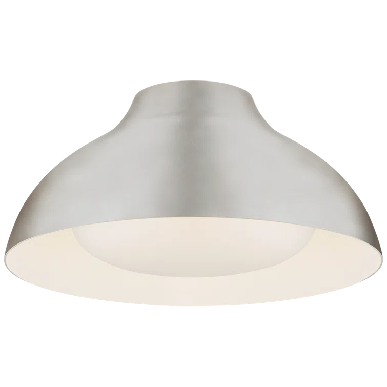 AERIN Agnes Burnished Silver Leaf LED Flush Mount, 7" x 18"