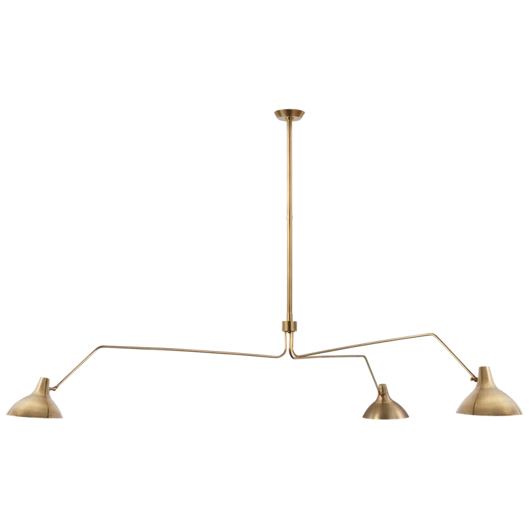 Charlton Grande Triple Arm 13'' Brass Crystal Chandelier
