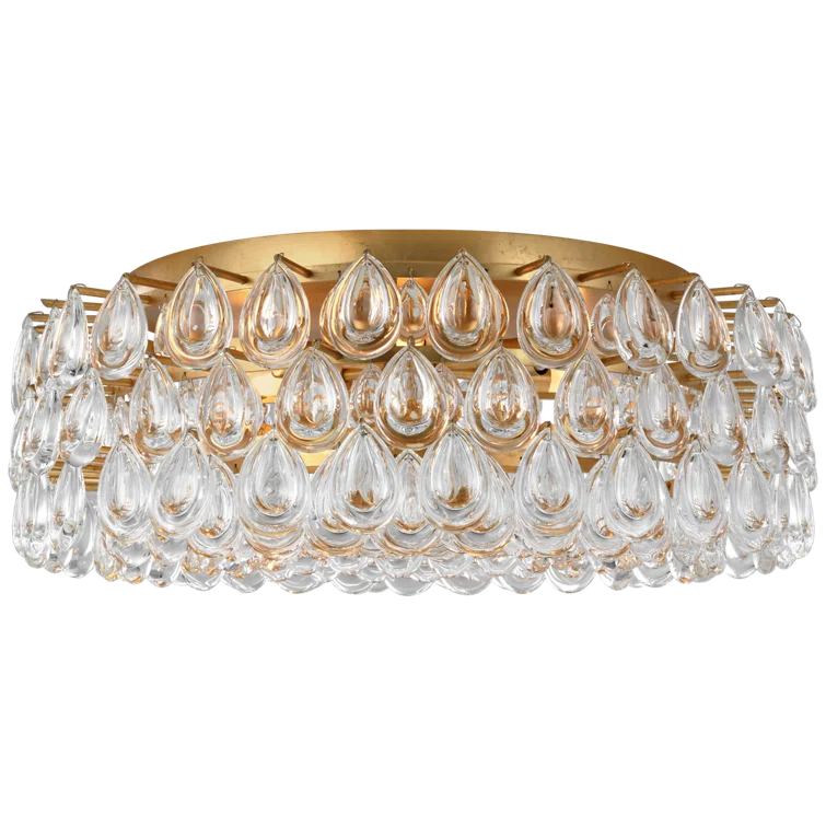 Gold and Crystal 25'' Flush Mount Ceiling Light