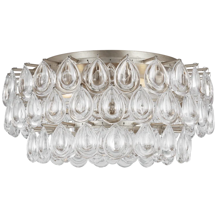 Liscia Crystal and Silver 4-Light Flush Mount