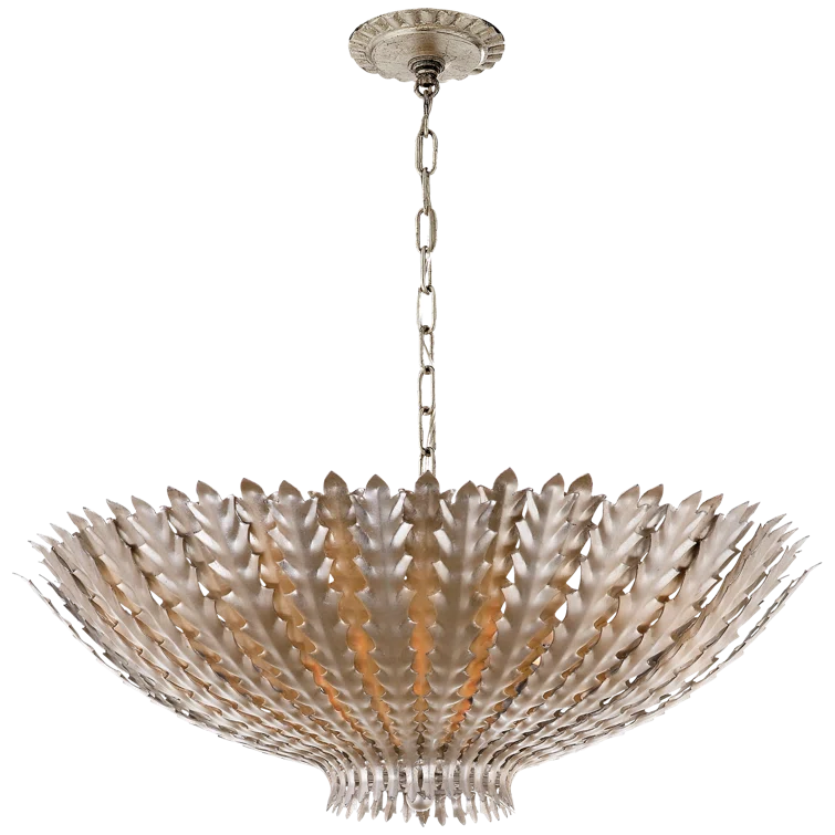 Hampton 10.5" Burnished Silver Leaf Artisan Bowl Pendant