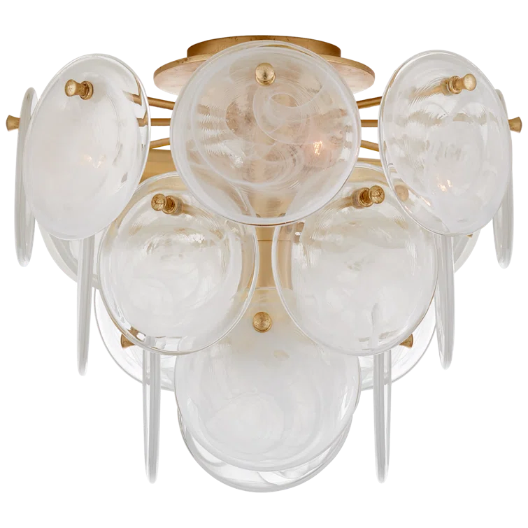 Loire Gold Glass 4-Light Indoor/Outdoor Semi Flush Mount