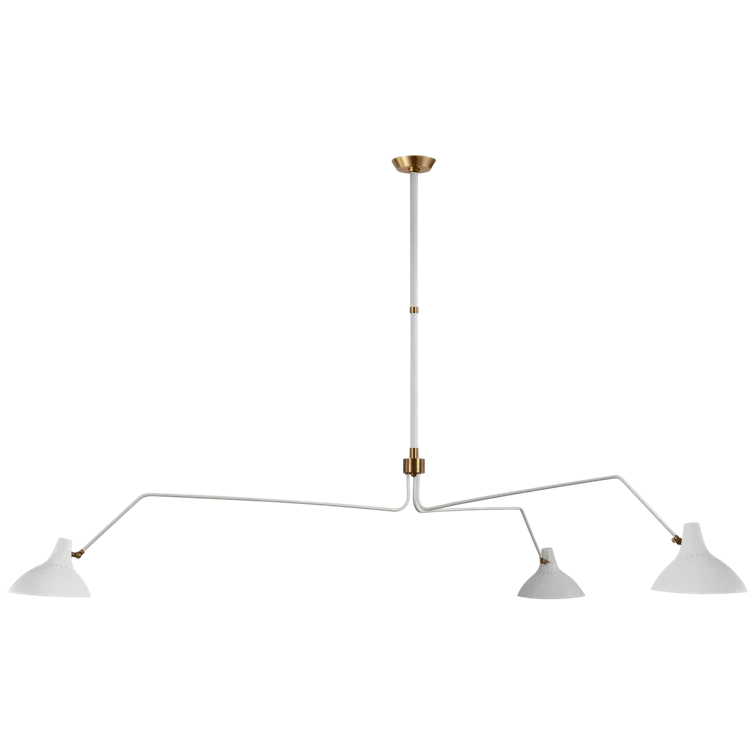 Charlton Grande 13'' White Crystal Triple Arm Chandelier