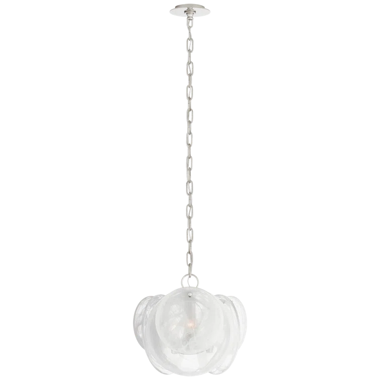 AERIN Petite Polished Nickel 3-Light Candle Chandelier