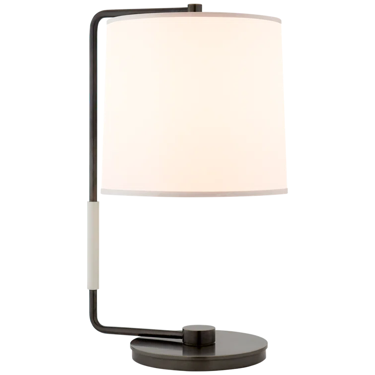 Edison Bronze Adjustable Outdoor Desk Lamp with Curved Neck