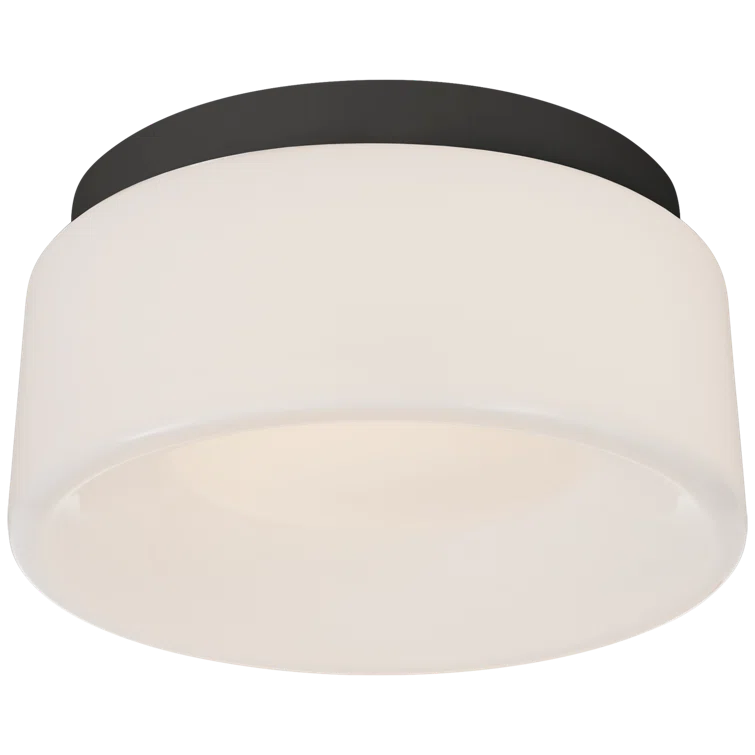 Halo Solitaire Matte Black LED Flush Mount with Frosted Shade