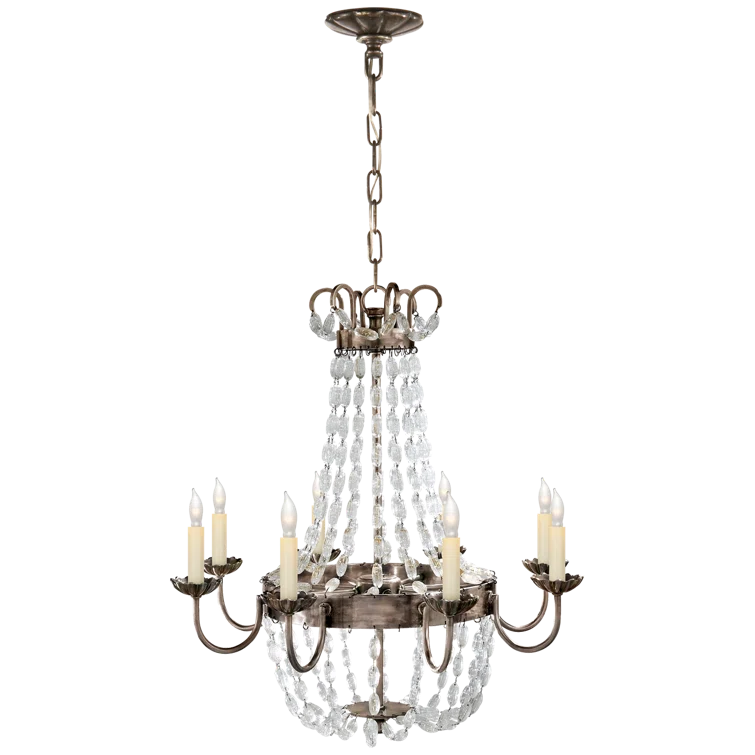 Paris Flea Market Brass & Crystal 8-Light Chandelier